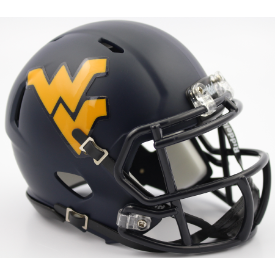 West Virginia Mountaineers NCAA Mini Speed Football Helmet <i>Satin Navy SALE</i>