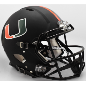 Miami Hurricanes Speed Football Helmet <i>2017 Nights Satin Black</i>