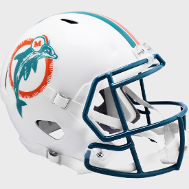 Miami Dolphins 1980 to 1996 Speed Replica Throwback Helmet