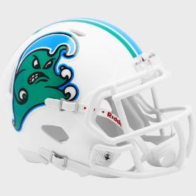 Tulane Green Wave NCAA Mini Speed Football Helmet <i>Angry Wave</i>