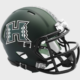 Hawaii Warriors NCAA Mini Speed Football Helmet <i>Matte Green</i>
