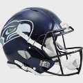 Helmets, Full Size Helmet: Seattle Seahawks Speed Football Helmet <B>Matte Navy</B>