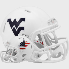 West Virginia Mountaineers NCAA Mini Speed Football Helmet <i>Stars and Stripes</i>