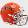 Helmets, Mini Helmets: Cincinnati Bengals 1968 to 1979 Riddell Mini Speed Throwback Helmet