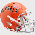 Helmets, Full Size Helmet: Cincinnati Bengals 1968 to 1979 Speed Throwback Football Helmet