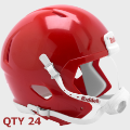 Helmets, Blank Mini Helmets: Bulk Mini Speed Football Helmet SHELL KC Red Qty 24