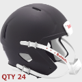 Helmets, Blank Mini Helmets: Bulk Mini Speed Football Helmet SHELL <B>Matte</B> Black/White Parts Qty 24