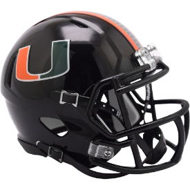 Miami Hurricanes NCAA Mini Speed Football Helmet <i>Black</i>